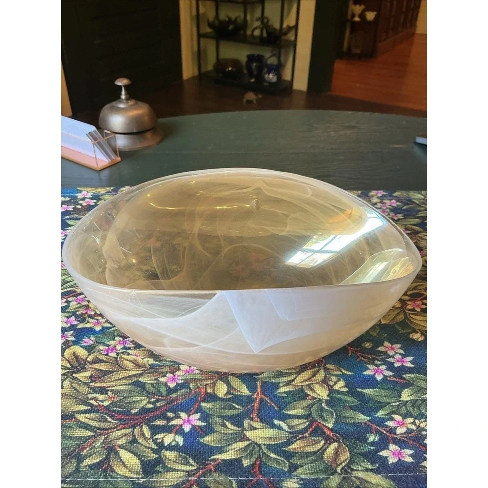VTG Murano Venezia Beige Gold Opalescent Glass 8.75